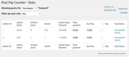 Author Basic Payment - Stats